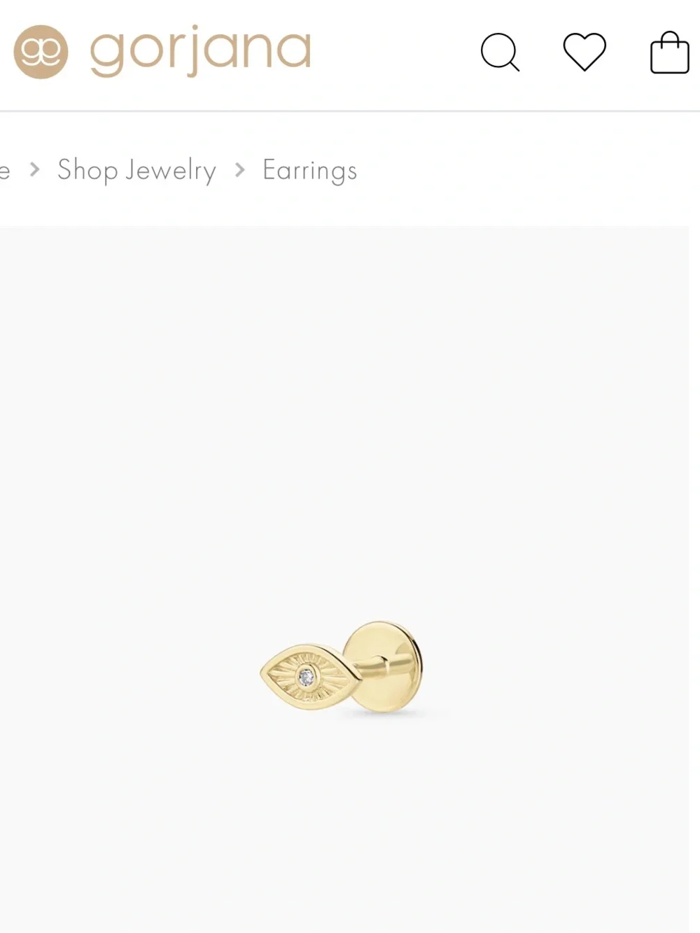 (PAIR) NWOT Gorjana Gold Evil Eye Stud Earrings - Picture 2 of 6